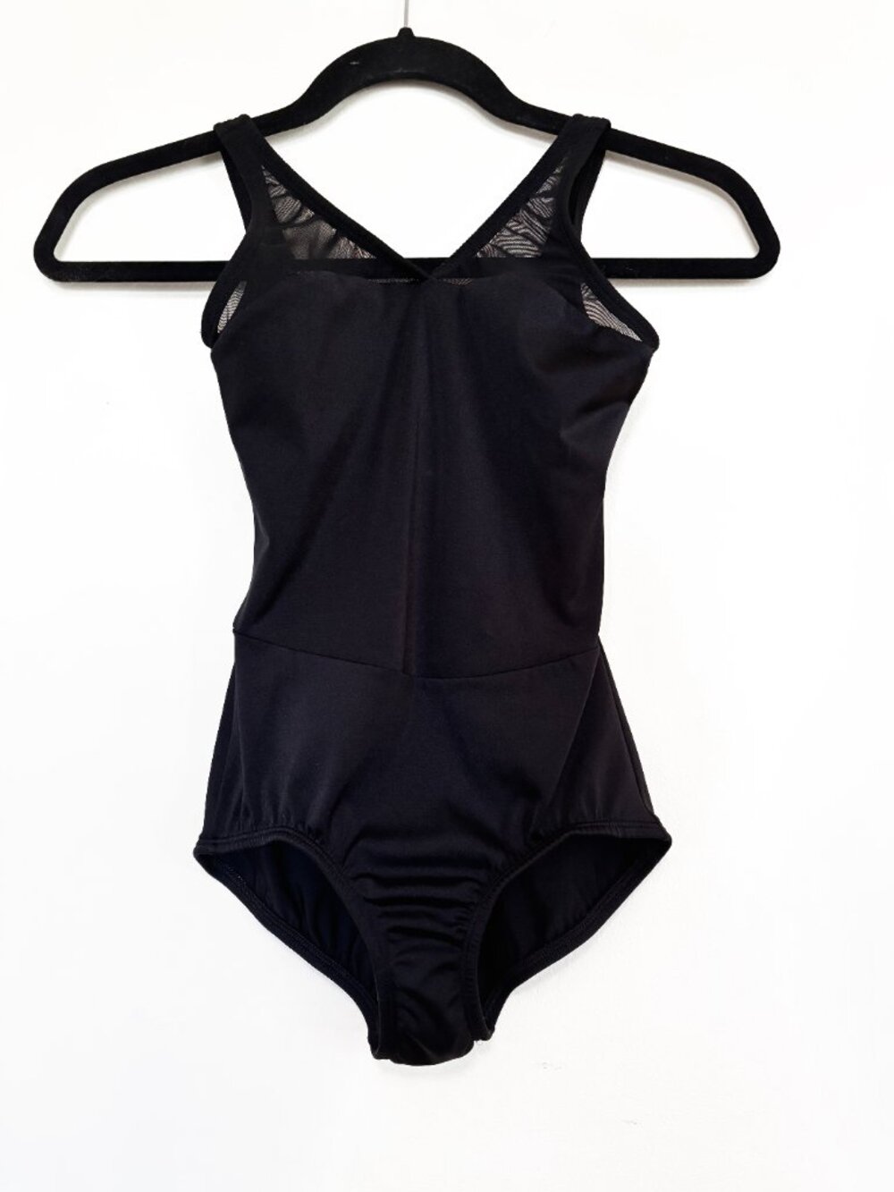 Body Wrappers Premier Collection Black Mesh Leo Girls Sz 12-14 EXCELLENT CONDITI - Picture 2 of 6
